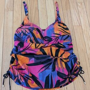 Simon Chang Tankini Swim Top Size 14 D Adjustable Straps
